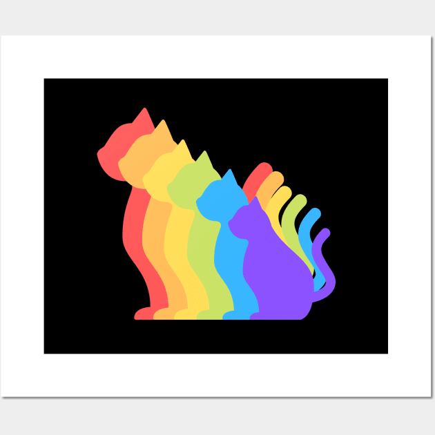 Cat Rainbow Wall Art by Mey Designs